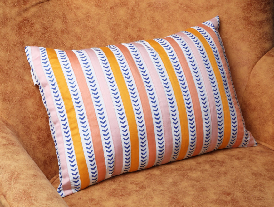 Spun 100% Cotton Cushion Covers Applique Block printed -Mix