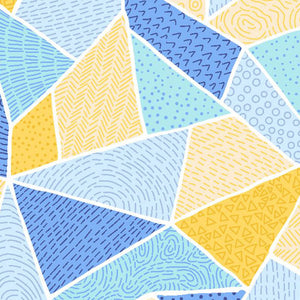 Geometric Lemon - Yellow 100% Cotton Double Bedsheet - Atrium By Spaces