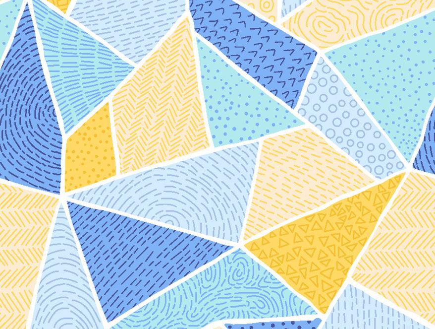 Geometric Lemon - Yellow 100% Cotton Double Bedsheet - Atrium By Spaces