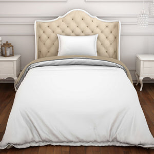 Solid White/Taupe 100% Cotton Shell Single Quilt / AC Comforter - Hygro By Spaces