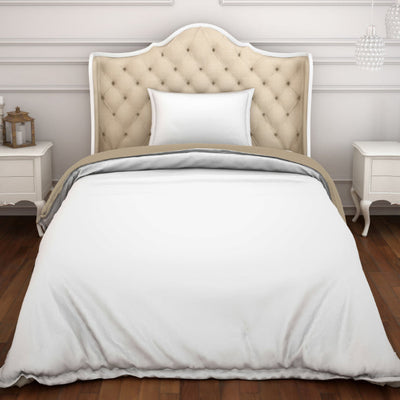 Solid White/Taupe 100% Cotton Shell Single Quilt / AC Comforter - Hygro By Spaces
