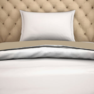 Solid White/Taupe 100% Cotton Shell Single Quilt / AC Comforter - Hygro By Spaces