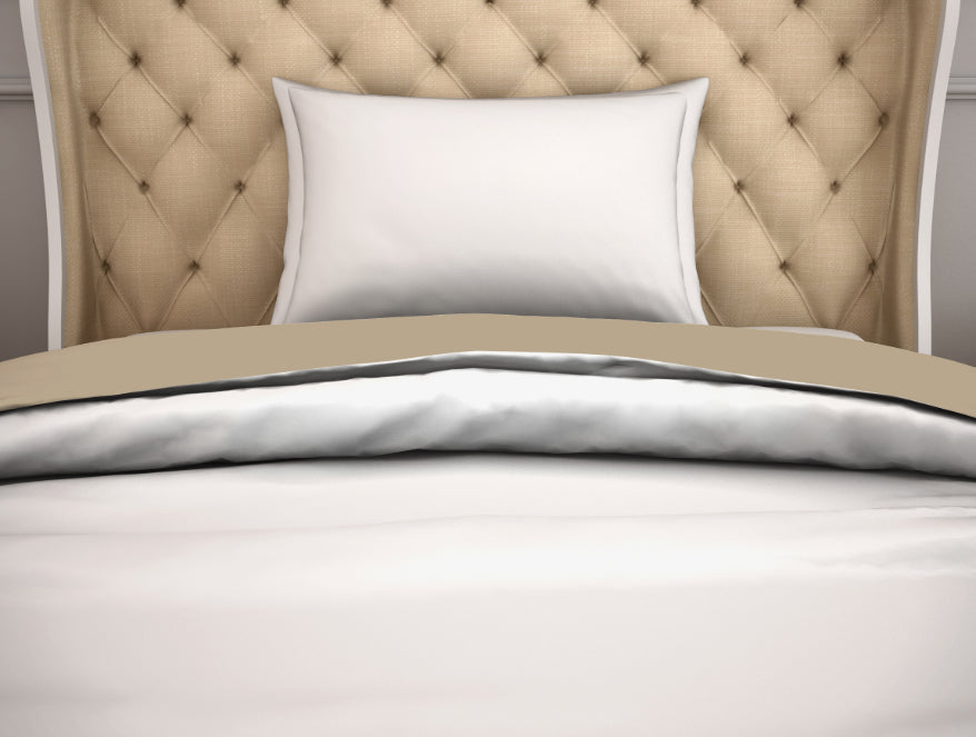 Solid White/Taupe 100% Cotton Shell Single Quilt / AC Comforter - Hygro By Spaces