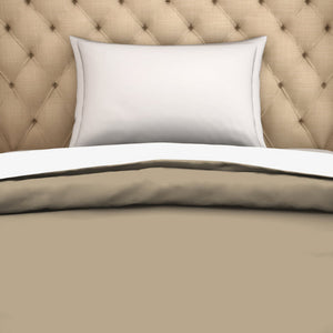 Solid Taupe/White - Brown 100% Cotton Shell Single Quilt / AC Comforter - Hygro By Spaces