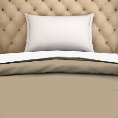 Solid Taupe/White - Brown 100% Cotton Shell Single Quilt / AC Comforter - Hygro By Spaces