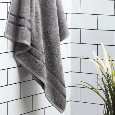 Gunmetal Grey - Dark Grey 100% Cotton Bath Towel - Atrium By Spaces