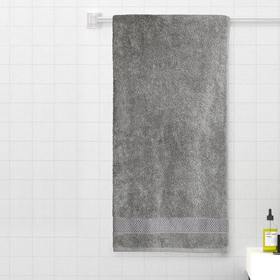 Gunmetal Grey - Dark Grey 100% Cotton Bath Towel - Atrium Plus By Spaces