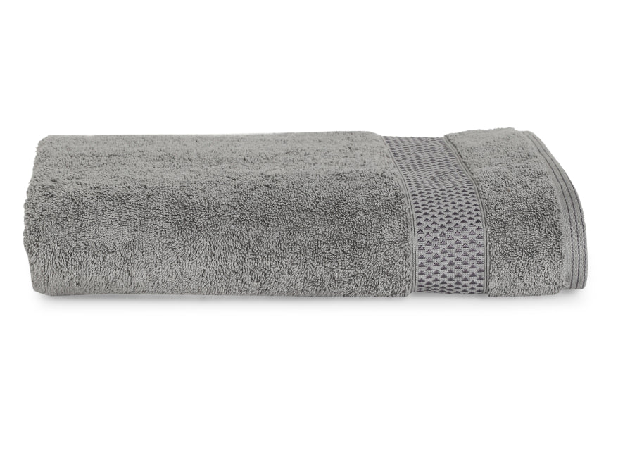 Gunmetal Grey - Dark Grey 100% Cotton Bath Towel - Atrium Plus By Spaces