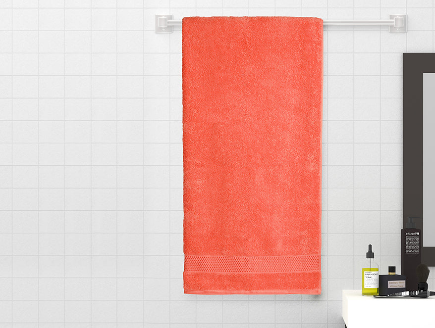 Grape Fruit - Red 100% Cotton Bath Towel - Atrium Plus By Spaces