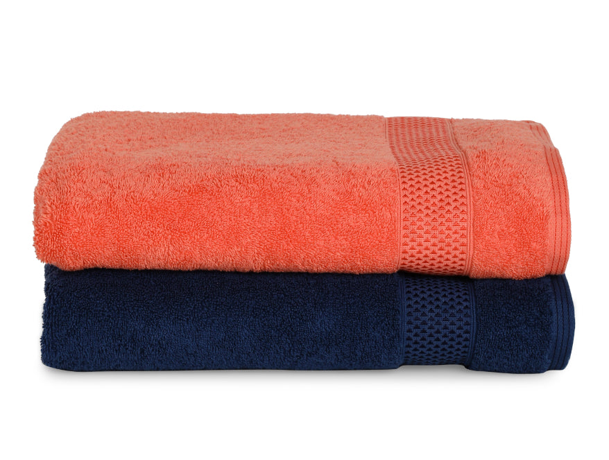 Grape Fruit/Mid 2 Piece 100% Cotton Bath Towel Set - Atrium Plus By Spaces