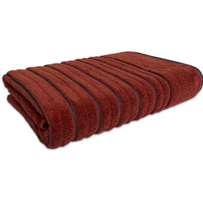 Burnt Orange/As - Dark Orange 100% Cotton Bath Towel - Exotica By Spaces