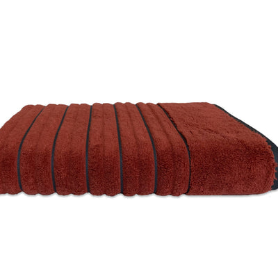 Burnt Orange/As - Dark Orange 100% Cotton Bath Towel - Exotica By Spaces