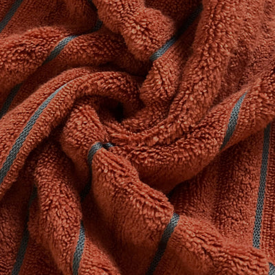 Burnt Orange/As - Dark Orange 100% Cotton Bath Towel - Exotica By Spaces