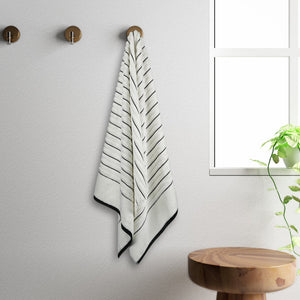 White/Ash - White 100% Cotton Bath Towel - Exotica By Spaces