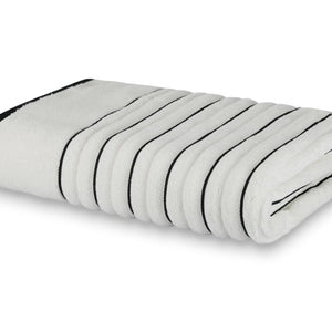 White/Ash - White 100% Cotton Bath Towel - Exotica By Spaces