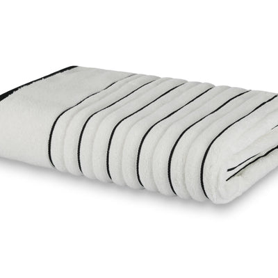 White/Ash - White 100% Cotton Bath Towel - Exotica By Spaces