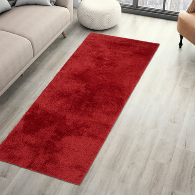 Plush Feel Red Drylon  Runner - Luxury Cushlon By Spaces