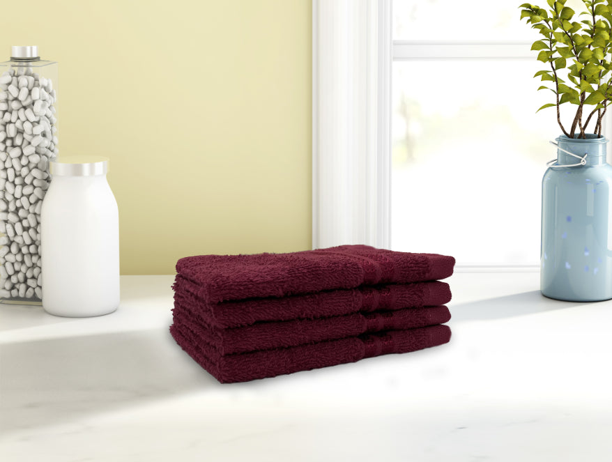 Welspun Anti Bacterial 100% Cotton Face Towel Set (4 Pcs)