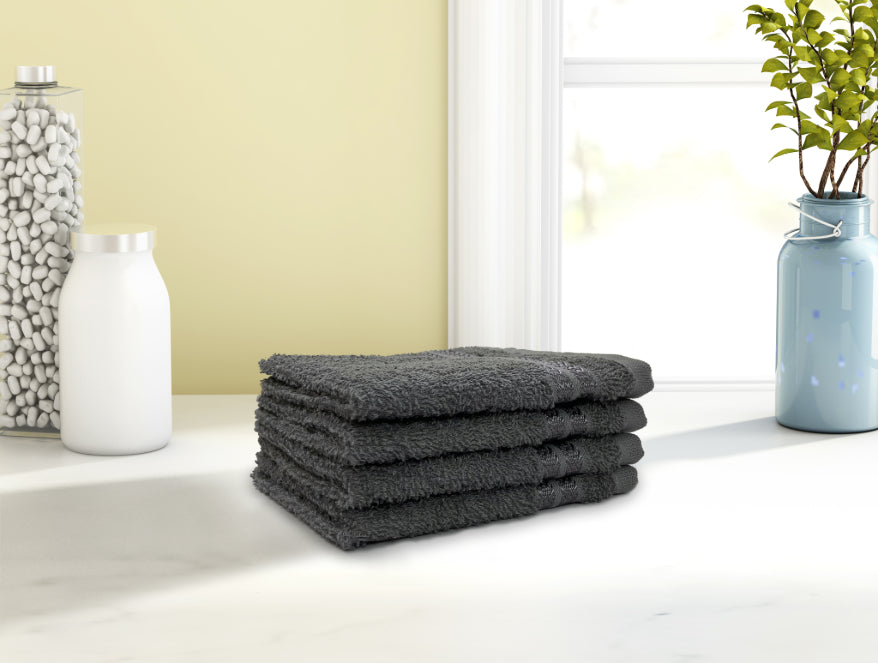 Welspun Anti Bacterial 100% Cotton Face Towel Set (4 Pcs)