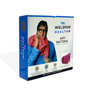 Welspun Anti Bacterial 100% Cotton Face Towel Set (4 Pcs)