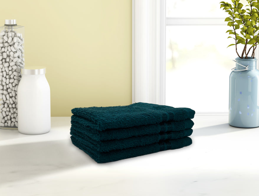 Welspun Anti Bacterial 100% Cotton Face Towel Set (4 Pcs)