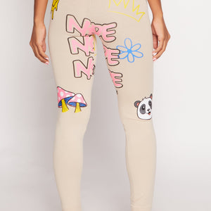 Graphic Print High Waisted Leggings