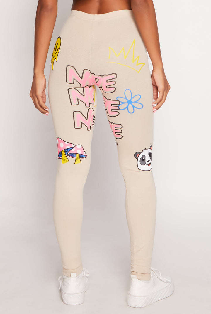 Graphic Print High Waisted Leggings