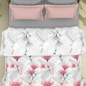 Floral Teaberry - Pink 100% Cotton Shell Double Quilt / AC Comforter - Blockbuster Plus By Spaces