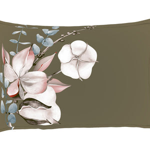 Floral Dried Herb - Green 100% Cotton Queen Fitted Sheet - Welspun Anti Bacterial By Welspun
