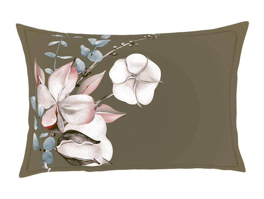 Floral Dried Herb - Green 100% Cotton Queen Fitted Sheet - Welspun Anti Bacterial By Welspun