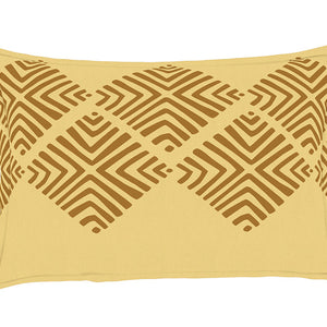 Geometric Buckthorn Brown - Dark Yellow 100% Cotton Double Bedsheet - Seasons Best Premium By Welspun
