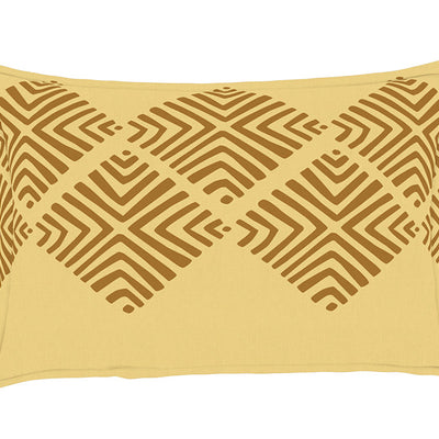 Geometric Buckthorn Brown - Dark Yellow 100% Cotton Double Bedsheet - Seasons Best Premium By Welspun