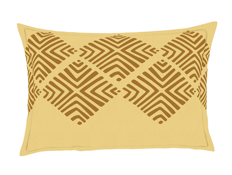 Geometric Buckthorn Brown - Dark Yellow 100% Cotton Double Bedsheet - Seasons Best Premium By Welspun