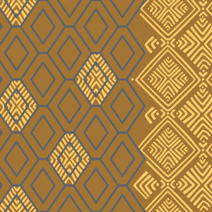 Geometric Buckthorn Brown - Dark Yellow 100% Cotton Double Bedsheet - Seasons Best Premium By Welspun