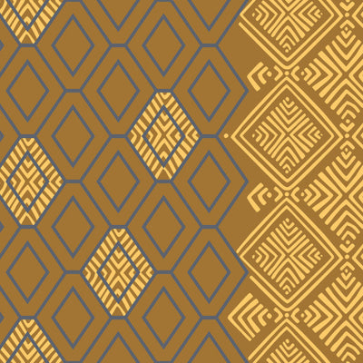 Geometric Buckthorn Brown - Dark Yellow 100% Cotton Double Bedsheet - Seasons Best Premium By Welspun