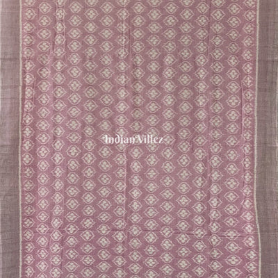 Mauve Odisha Ikat Pure Sambalpuri Cotton Saree