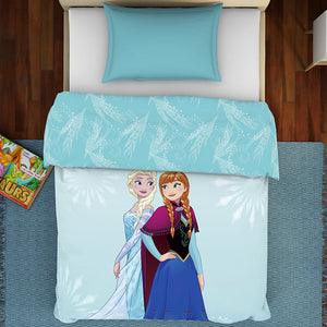 Disney Frozen Ice Blue - Light Blue 100% Cotton Shell Single Quilt / AC Comforter - By Spaces