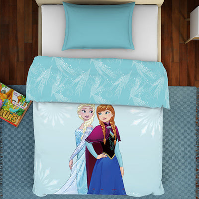 Disney Frozen Ice Blue - Light Blue 100% Cotton Shell Single Quilt / AC Comforter - By Spaces