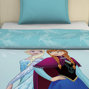Disney Frozen Ice Blue - Light Blue 100% Cotton Shell Single Quilt / AC Comforter - By Spaces
