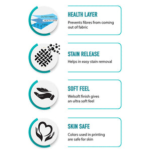 Disney Frozen Ice Blue - Light Blue 100% Cotton Shell Single Quilt / AC Comforter - By Spaces