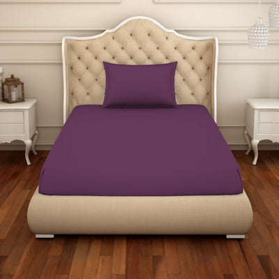 Solid Phiox - Dark Grey Cotton Rich Single Bedsheet - Restora By Welspun