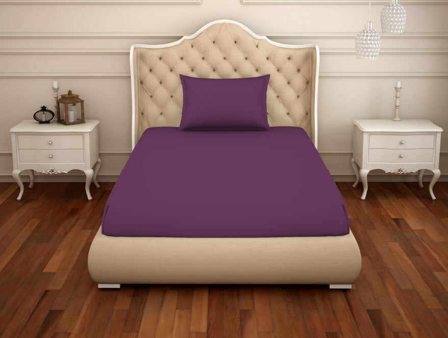 Solid Phiox - Dark Grey Cotton Rich Single Bedsheet - Restora By Welspun
