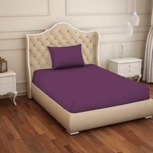 Solid Phiox - Dark Grey Cotton Rich Single Bedsheet - Restora By Welspun