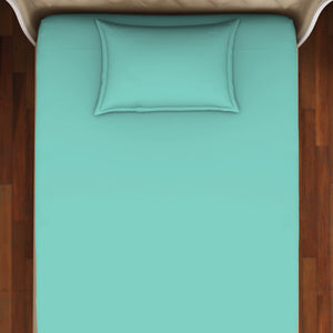 Solid Leisure Time - Light Green Cotton Rich Single Bedsheet - Restora By Welspun