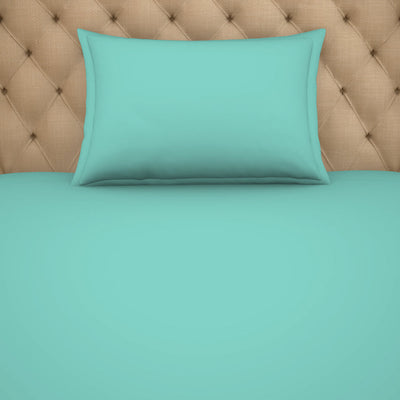Solid Leisure Time - Light Green Cotton Rich Single Bedsheet - Restora By Welspun