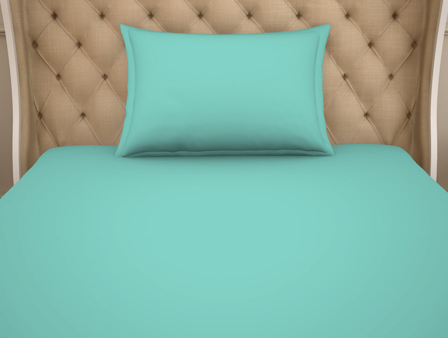Solid Leisure Time - Light Green Cotton Rich Single Bedsheet - Restora By Welspun
