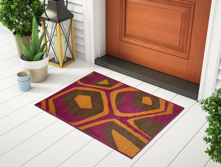 Welspun Ethan Polyester Foot Mats Small-Tortoise Shell