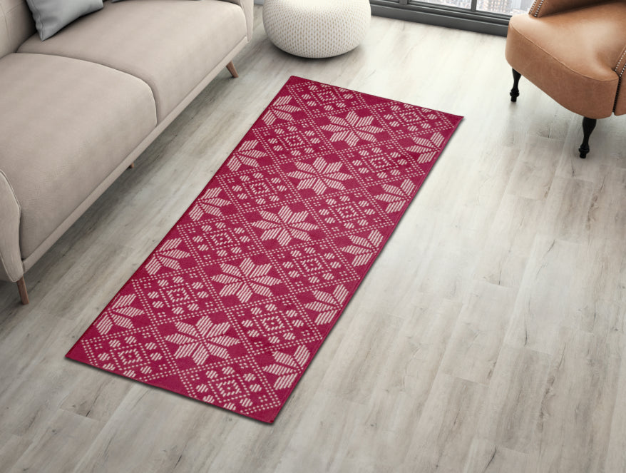 Ethan Polyester Runner - Dark Red
