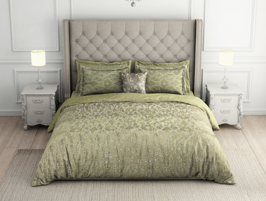 Floral Angora - Beige 100% Cotton Shell Bed In A Bag - Toujours By Spaces