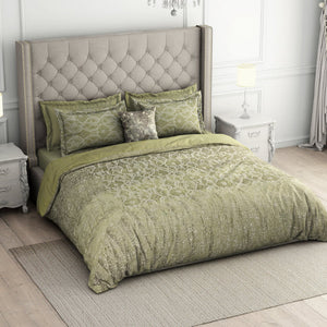 Floral Angora - Beige 100% Cotton Shell Bed In A Bag - Toujours By Spaces